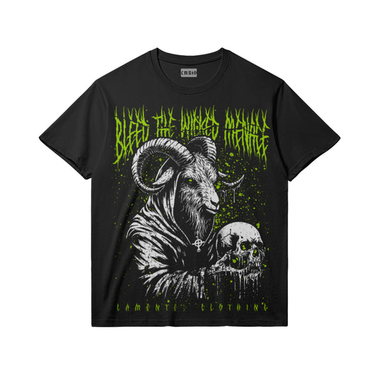 BLEED THE WICKED MEANCE x LMNTD - "Goated" Graphic Tee (Slime Green)