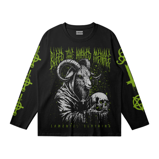 BLEED THE WICKED MENACE x LAMENTED - "Goated" LongSleeve (Slime Green)