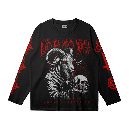 BLEED THE WICKED MENACE x LMNTD - "GOATED" LongSleeve (Blood Red)